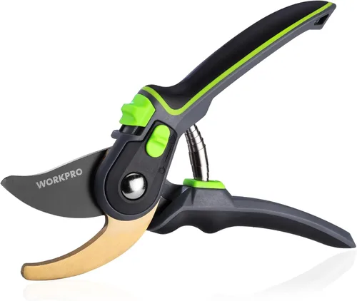 Miniatura 10 de WORKPRO Tijeras de podar de derivación, podadora manual de jardinería de acero inoxidable de 8 pulgadas, tijeras profesionales para recortar jardín