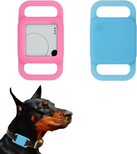 Soporte de silicona para collar de perro para Tile Mate 2020 y 2018, paquete de 2 fundas protectoras para mascotas, perros y gatos (fluorescente,