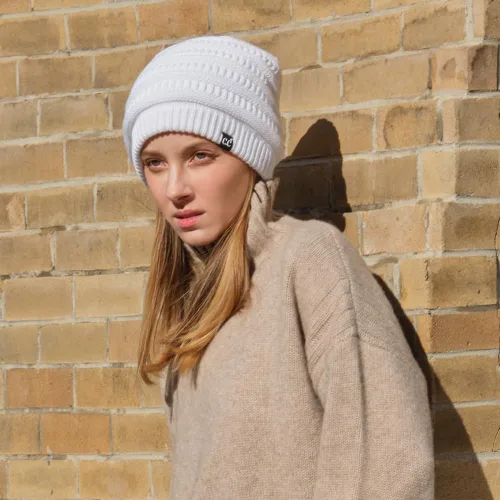 Miniatura 3 de C.C Winter Oversized Beanie Hat with Fuzzy Lining – Thick Knit Thermal Beanie for Cold Weather, Soft Warm Fleece Lined Cap