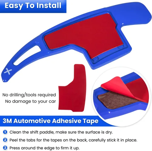 Miniatura 4 de E-cowlboy - Cubierta extendida para palanca de cambio de volante, para Ford Mustang 2015 2016 2017 2018 2019 2020 2021 2022 2023, accesorios de Azul