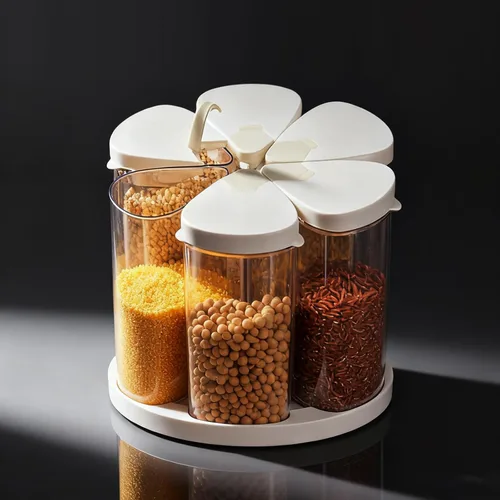 LivLab Mker Dispensador de arroz de 5 a 10 libras, dispensador giratorio de cereales para despensa, recipientes pequeños de almacenamiento de
