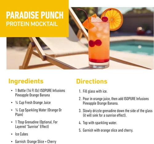 Miniatura 5 de Isopure - polvo de proteína de suero de leche con sabor a fruta ligera refrescante