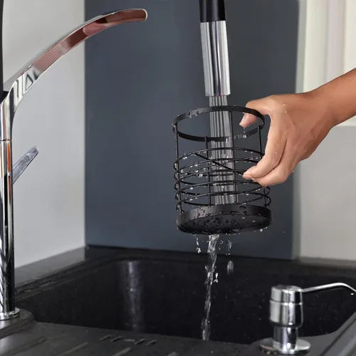 Miniatura 4 de RedCall Soporte para utensilios para encimera de cocina, soporte de espátula de metal, soporte de utensilios de cocina para cuchara, organizador