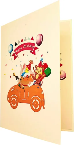 Miniatura 8 de iGifts And Cards Tarjeta emergente de fiesta de cumpleaños de la selva de 5 x 7 pulgadas – Divertido saludo 3D de celebración de animales