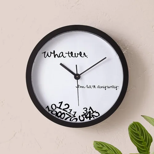 Miniatura 5 de CafePress Late Anyway - Reloj de pared de 10 pulgadas para sala de estar, cocina u oficina