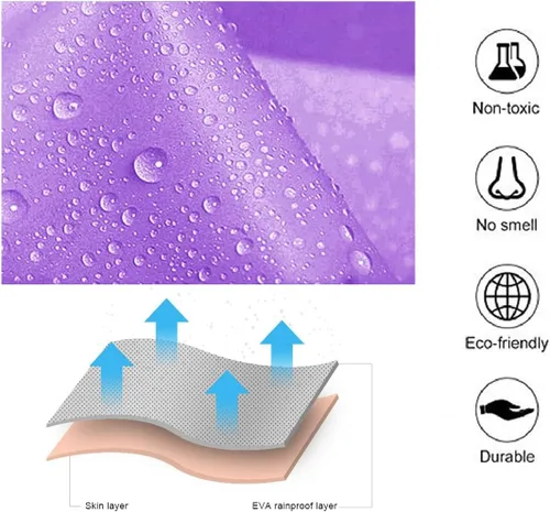 Miniatura 6 de Poncho de lluvia para niños Impermeable, Paquete de 2-5 Abrigos de lluvia reutilizables de EVA para niños y niñas de 6-14 años, Equipo de chaquetas