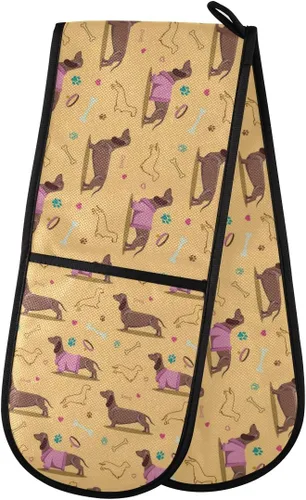 Miniatura 6 de ZZXXB Spring Bird - Guantes de cocina dobles con diseño floral de mariposa, resistentes al calor, antideslizantes, extra largos de 7 x 35 pulgadas
