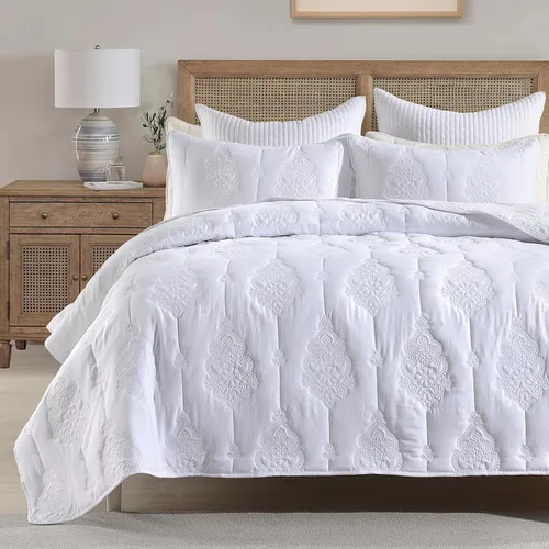 Miniatura 23 de HORIMOTE HOME Edredón beige con volantes, tamaño individual, microfibra lavada a la piedra, ligera, arrugada, rústica, desgastada, elegante, 2