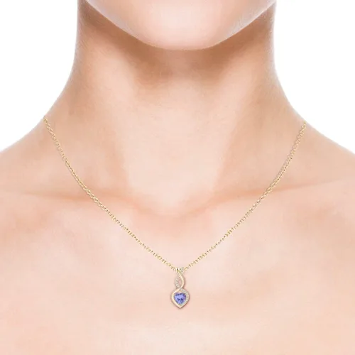 Miniatura 4 de Angara Natural Tanzanite Infinity Heart Pendant Necklace in Silver14K Solid GoldPlatinum for Women Jewelry Gift for Her