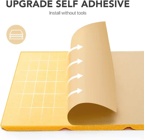 Miniatura 5 de Kuchoow Paquete de 12 paneles de pared insonorizados, autoadhesivos, paneles acústicos, paneles de absorción de sonido, paneles a prueba de sonido