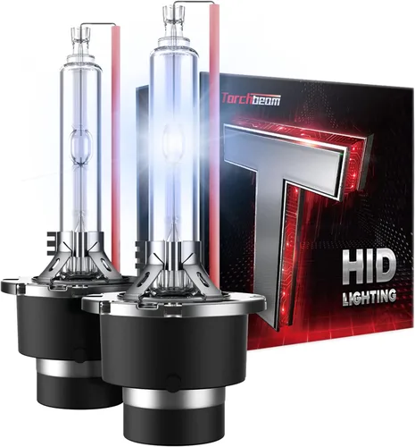 Torchbeam D2S D2R Bombillas HID de xenón para faros delanteros, 35 W, 7600 lúmenes, 8000 K, azul hielo, bombilla de repuesto de haz alto y bajo,