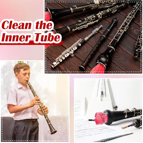 Miniatura 4 de Yinder 4 Piezas Paño de Limpieza para Clarinete Paño de Limpieza para Tubo Interior Adecuado para Flauta, Piccolo, Saxofón, Sax (Rojo)