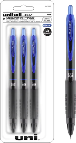 Miniatura 7 de Uniball 307 - Bolígrafos de gel de micropunta de 0.020 in, paquete de 3 bolígrafos de colores surtidos, punta fina, escritura suave, bolígrafos a