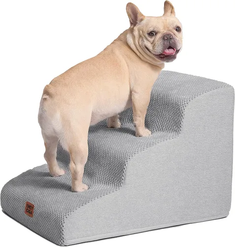 Miniatura 27 de EHEYCIGA Rampa de escaleras curvadas para perros pequeños de 15.7 pulgadas de alto, escalones para perros de 3 escalones para sofá y silla