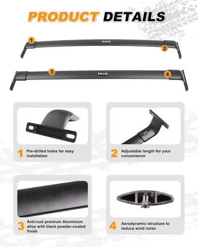 Miniatura 4 de Barras transversales de techo para Cadillac XT6 2020-2025 barras transversales portaequipajes portaequipajes portaequipajes