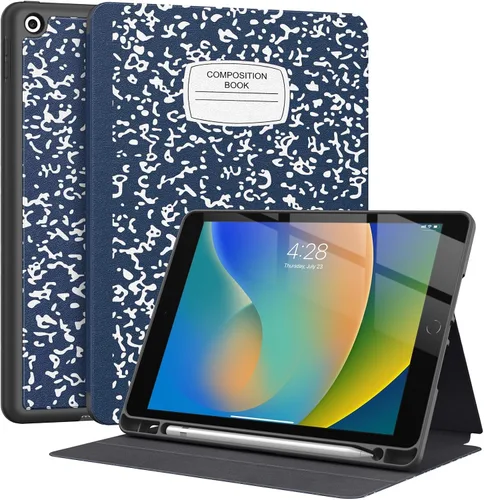 Miniatura 17 de Supveco Funda para iPad de 9ª/8ª/7ª Generación 10.2 pulgadas (Modelo 2021/2020/2019) con Soporte para Lápiz, Funda Folio Premium con Soporte