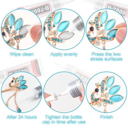 Miniatura 5 de B7000 - Pegamento transparente adhesivo para cuentas de joyería B-7000 para joyería, diamantes de imitación, bricolaje, reparación de teléfonos