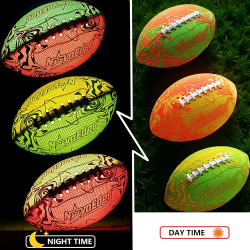 Miniatura 4 de Fútbol de fútbol recargable USB-C con luces LED, fútbol que brilla en la oscuridad, pelota iluminada de doble color de 9.25 pulgadas, regalo Fútbol