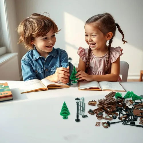 Miniatura 5 de BroTex Puertas Ventanas Accesorios Ladrillos Piezas, Ciudad Casa Piezas Jardín Clásico Camino Lámpara Luz Escalera Puerta Castillo, Creativa DIY