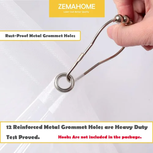 Miniatura 4 de ZEMAHOME Paquete de 4 cortinas de ducha de plástico PEVA de alta calidad, peso ligero, 72 x 72 pulgadas, forro transparente para cortina de baño