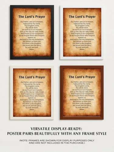 Miniatura 8 de AMERICAN LUXURY GIFTS The Lord's Prayer Mateo 6:9-13 - Arte de pared inspirador de las Escrituras cristianas, regalo de decoración espiritual
