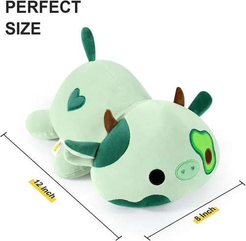 Miniatura 4 de Onsoyours Lindo peluche de vaca, suave peluche de aguacate amoroso, juguete de peluche esponjoso, almohada de aguacate, regalo para niños