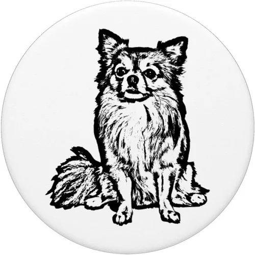 Miniatura 3 de Chihuahua - Paleta de pelo largo para amante de los perros, para mujer y hombre, agarre y soporte para teléfonos y tabletas