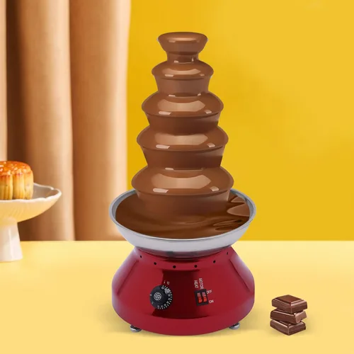 Miniatura 9 de Fuente de chocolate, torre comercial de fondue de chocolate caliente de 230 W, 101.4 fl oz, máquina de calentamiento de fusión de chocolate de acero