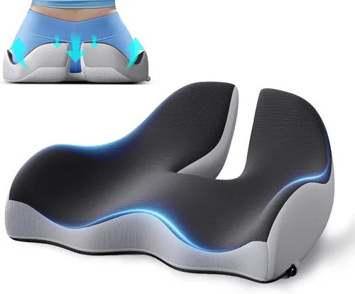 Miniatura 10 de Benazcap Cojín de asiento de memoria extra grande para silla de oficina, cojín ergonómico para aliviar la presión y la ciática