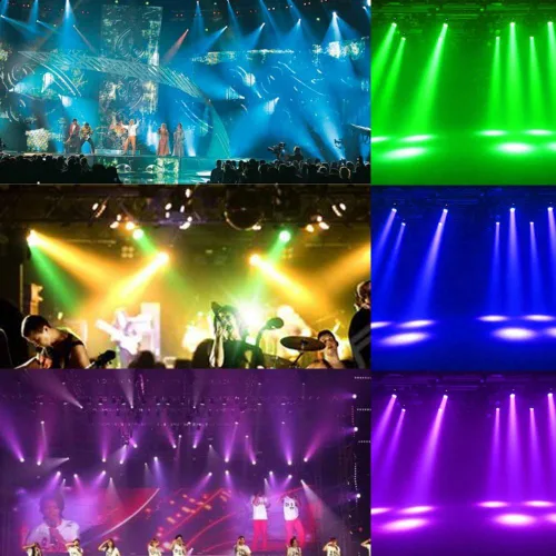 Miniatura 4 de Lixada Luz de cabeza móvil 7x10W Cabeza móvil 4 en 1 RGBW profesional 9/14 canales DMX-512 DJ luces 100W AC 100-240V sonido activo para KTV Club Bar