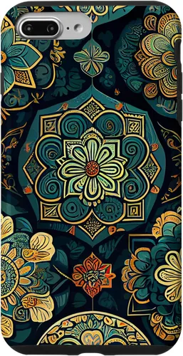 Miniatura 9 de iPhone 11 - Funda bohemia vintage marroquí con patrón retro floral bohemio