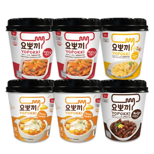 Miniatura 13 de Yopokki Taza Instantánea de Tteokbokki (Mantequilla de Cebolla, 2 Tazas) Comida callejera coreana con salsa sabor a mantequilla de cebolla. Pastel