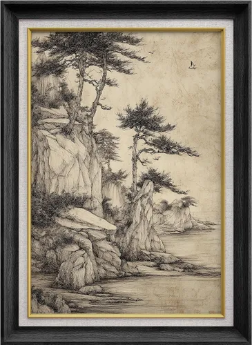 Miniatura 84 de MUDECOR Lienzo enmarcado prémium para pared, pinos nevados en bosque de invierno, ilustraciones modernas, arte contemporáneo, escénico, divertido