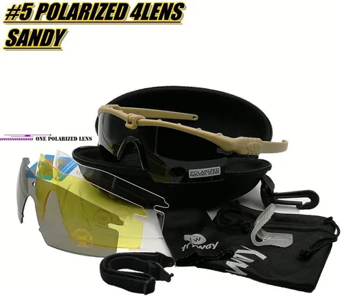 Miniatura 2 de Gafas tácticas profesionales protectoras militares polarizadas gafas de disparo Deportes Senderismo Ciclismo Paintball Gafas de seguridad