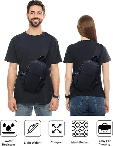 Miniatura 8 de SEAFEW Mochilas tipo bandolera tácticas, negro - pequeño, Mochilas Sling