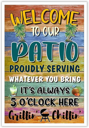 Miniatura 32 de Póster de decoración de bar Tiki con texto en inglés "Don't Worry, Be Happy Parroth", póster hawaiano para decoración del hogar, adecuado para Multi
