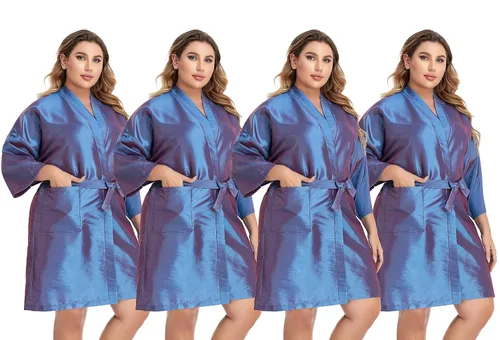 Miniatura 9 de PERFEHAIR Capa de bata para cliente de salón, paquete de 4, batas de peluquería para peluquería para peluquería hasta corte de cabello, coloración