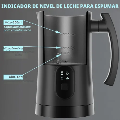 Miniatura 2 de Espumador de leche eléctrico, vaporizador de leche 4 en 1, máquina automática de espuma caliente y fría de 11.8oz/350ml para café, café con leche