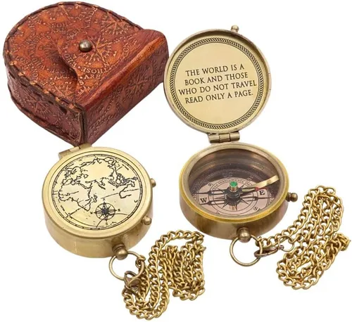 Miniatura 19 de Compass Gift for Mom/Dad, Vintage Pocket Compass Engraved with Go Confidently Customized Gifts for Women/Men, Baptism 2026 Communion Christian