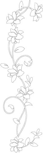 Miniatura 3 de Adhesivo decorativo de pared de vinilo extraíble de flores de ratán negro brillante de 6 x 22 pulgadas