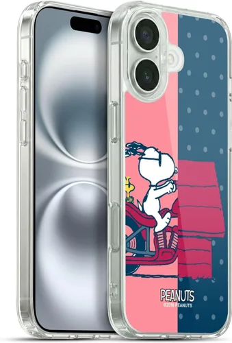Miniatura 373 de Head Case Designs Funda de gel con licencia oficial de Peanuts Snoopy & Woodstock Halfs and Laughs [protección de grado militar] compatible
