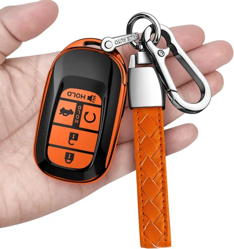 Miniatura 16 de Funda para llavero Honda con llavero de cuero TPU suave, protección completa, para 2022, 2023, 2024, 2025, Civic Accord HR-V Pilot CR-V, carcasa