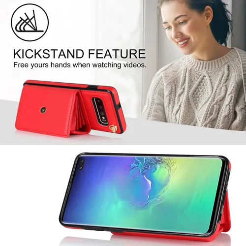 Miniatura 6 de Asuwish Funda de teléfono para Samsung Galaxy S10 Plus con bloqueo RFID, tarjetero y correa cruzada de muñeca, correa cruzada de cuero, accesorios