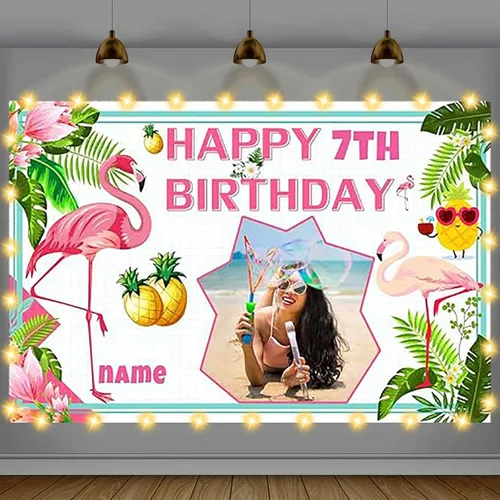 Miniatura 13 de Cartel de feliz cumpleaños beige personalizado para telón de fondo grande de feliz cumpleaños, globo aerostático, fiesta, interior y exterior