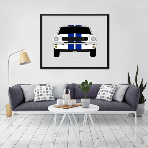 Miniatura 8 de Custom Car Posters Póster hecho a mano compatible con Shelby GT350 Mustang (1965-1966), arte de pared impreso, impresión satinada de 24 x 36
