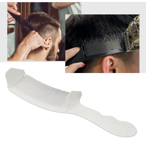 Miniatura 2 de Peine de peluquero Clipper, S en forma de longitud de corte diferente curva Clipper Peine Top plano para salón (blanco)