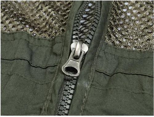 Miniatura 5 de Chaleco de pesca de malla para hombre, chamarra chaleco de periodista para trabajos de fotografía en el exterior, muchos bolsillos