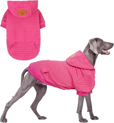 Miniatura 62 de BEAUTYZOO Sudadera con capucha para perro pequeño con bolsillos, ropa para perros pequeños y medianos, niño y niña, abrigos de algodón laminado tipo