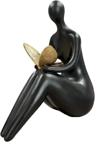 Miniatura 9 de Lescafita Figurillas Románticas de Pareja Escultura – Escultura Abstracta de Pareja en Banco de Piedra, Estatua de Decoración Moderna para el Hogar