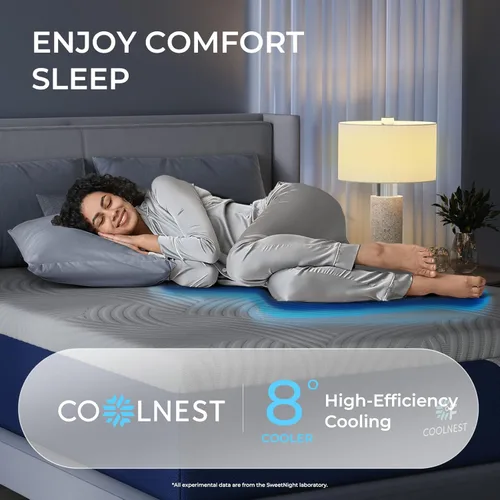 Miniatura 3 de Sweetnight CoolNest - Colchón de tamaño matrimonial de 12 pulgadas, colchón de espuma viscoelástica refrescante para un sueño nocturno fresco